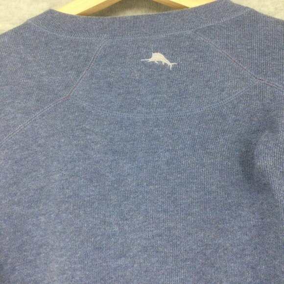 Tommy Bahama Mens Sweater Reversible Blue Large Pullover Knit Grey Flip Side - Picture 3 of 11